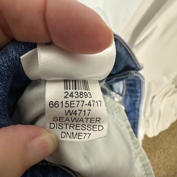 NWT Paige Vintage Cindy Crop High Rise Straight Jeans 34 Seawater Wash Raw Hem‎ - Picture 8 of 11